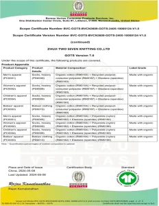 custom sock certification GOTS