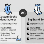 custom socks manufacturer vs big brand socks comparison chart visual