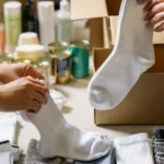 socks in charity care packages for homeless and donation programs